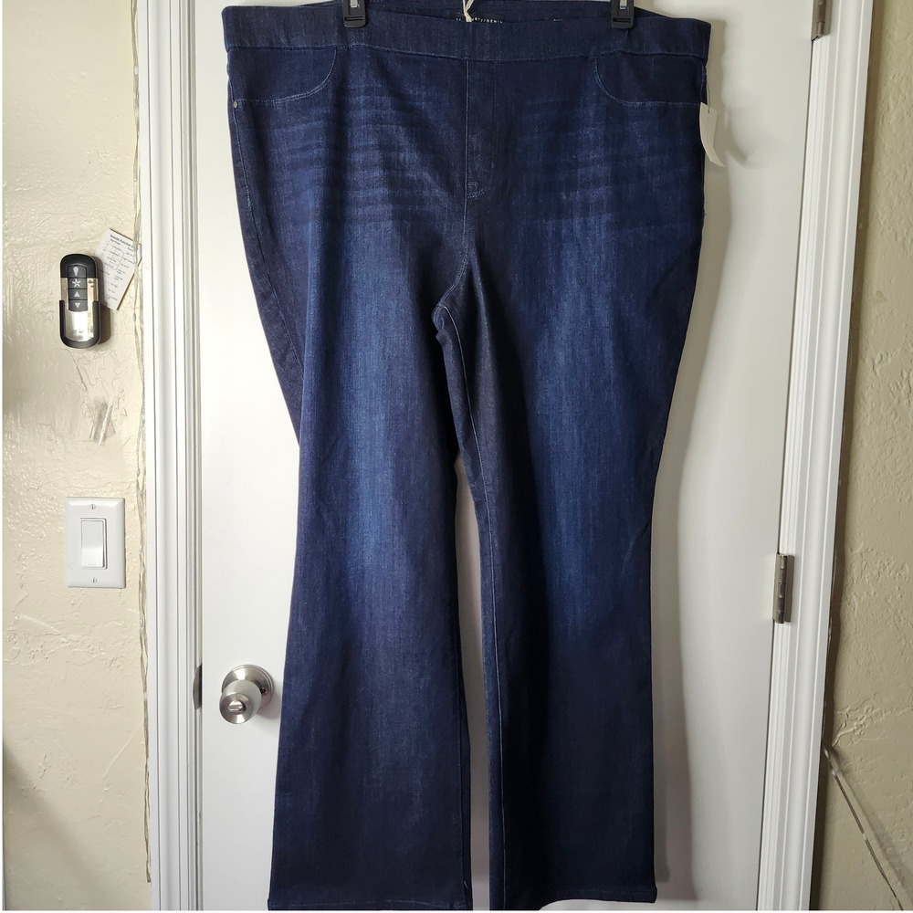 Sanctuary Denim Uplift Pull-On Demi Boot Jeans 24W Dark Wash Stretch Slimming